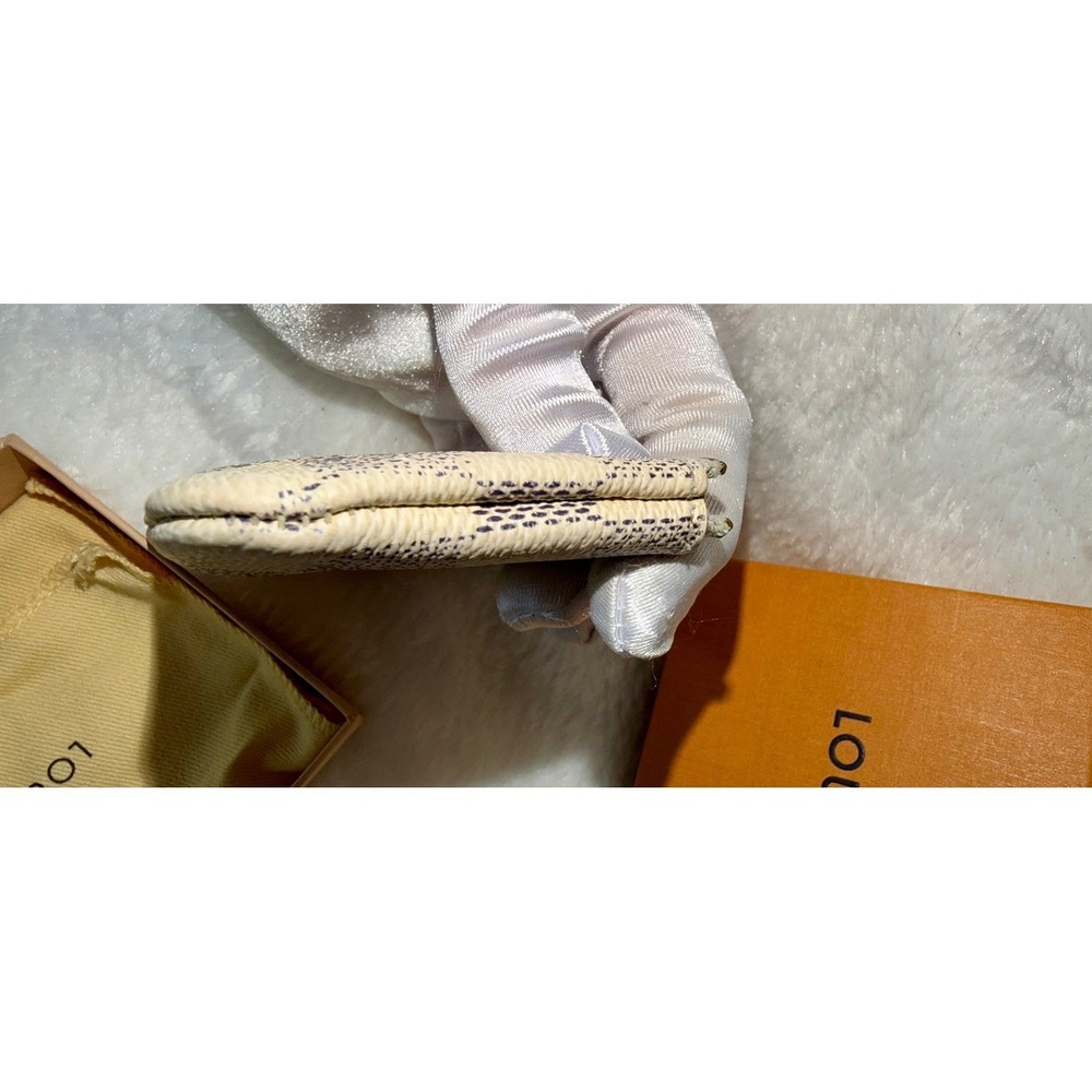 Louis Vuitton Damier Azur Canvas Key Pouch Coin Purse Chain Charm Holder - Picture 11 of 12